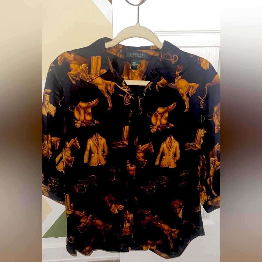 Ralph Lauren horse detailed blouse